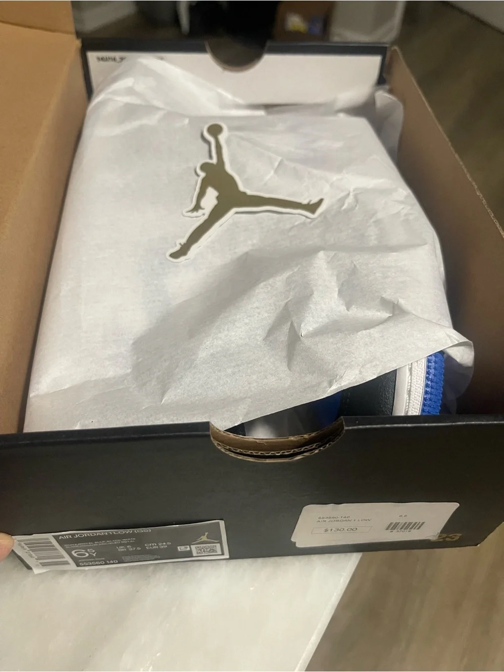 Jordan Low-Top Sneakers in Black/Blue/White